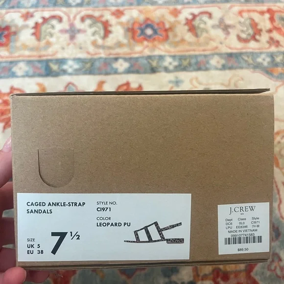 J. Crew Leopard Print Ankle-Strap Sandals - Picture 2 of 5